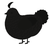 A sable and black chicken with a lace pattern