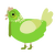 Lime Jelly Belly, a grass and lemon chicken with a neck-speckle pattern