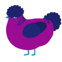 A plum and navy chicken with a neck-band pattern