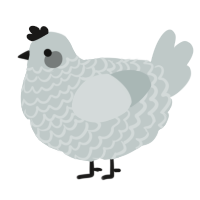 A silver chicken with a lace pattern