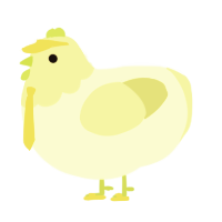 A white and lemon chicken with a head pattern