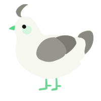 A white and ash chicken