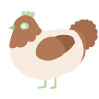 A cream and brown chicken with a head pattern