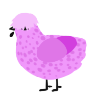 A lavender and orchid chicken with a speckle pattern