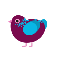 Blue Rasberry, a wine and cerulean chicken with a neck-speckle pattern