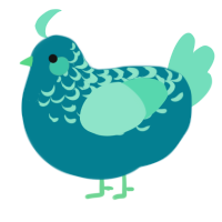 A sea and mint chicken with a half-lace pattern
