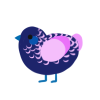 (unnamed), a navy and lavender chicken with a half-lace pattern