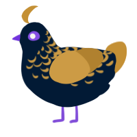 A tumblr and gold chicken with a half-lace pattern