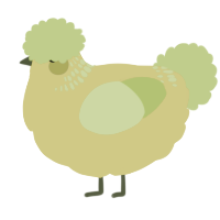 A yellow and lime chicken with a neck-band pattern