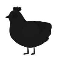 A sable chicken with a neck-speckle pattern
