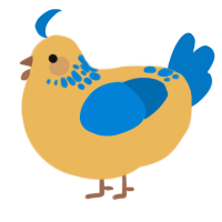 A honey and sapphire chicken with a neck-speckle pattern