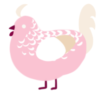 A rose and cream chicken with a half-lace pattern