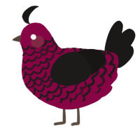 A maroon and sable chicken with a lace pattern