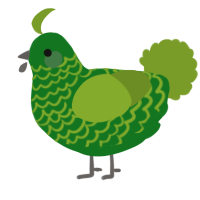 A leaf and chartreuse chicken with a lace pattern