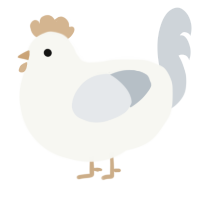 A white and mist chicken