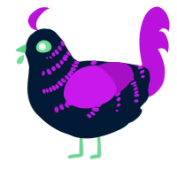 A tumblr and amethyst chicken with a half-bar pattern