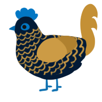 A tumblr and gold chicken with a lace pattern