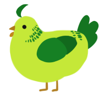 A lime and leaf chicken with a neck-band pattern