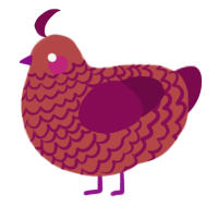 A red and wine chicken with a lace pattern