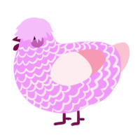 A lavender and rose chicken with a lace pattern
