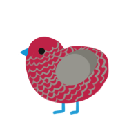 Redbull, a crimson and ash chicken with a lace pattern