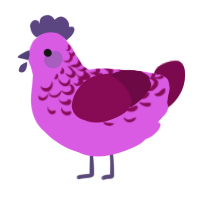 A orchid and wine chicken with a half-lace pattern