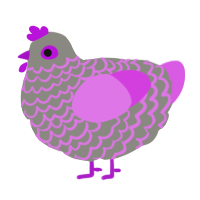 A ash and orchid chicken with a lace pattern