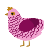 A pink and wine chicken with a lace pattern