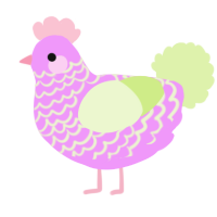 A lavender and apple chicken with a lace pattern