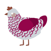 A mist and maroon chicken with a lace pattern