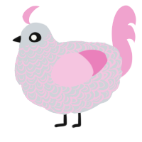 A mist and pink chicken with a double-lace pattern