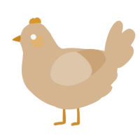 A beige chicken