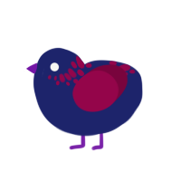 Sour, a navy and maroon chicken with a neck-speckle pattern