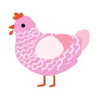 A pink and rose chicken with a lace pattern