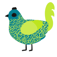 A sea and lime chicken with a double-lace pattern