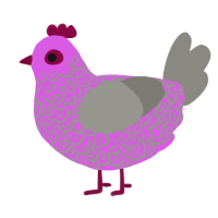 A orchid and ash chicken with a double-lace pattern