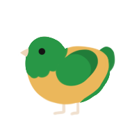 Cheese head, a honey and viridian chicken with a head pattern