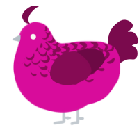 A fuchsia and wine chicken with a half-lace pattern