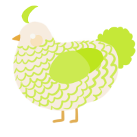 A cream and lime chicken with a lace pattern