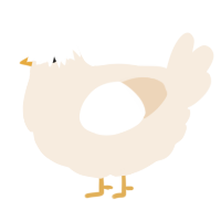 A cream chicken