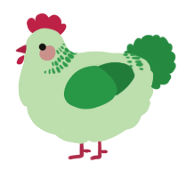 A gluppy and viridian chicken with a neck-band pattern