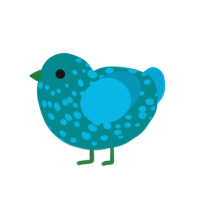 (unnamed), a teal and cerulean chicken with a speckle pattern