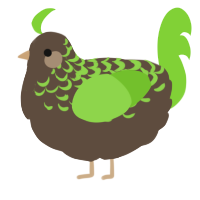 A bark and grass chicken with a half-lace pattern