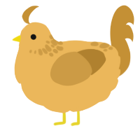 A honey and gold chicken with a neck-speckle pattern
