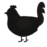 A black and sable chicken with a neck-band pattern