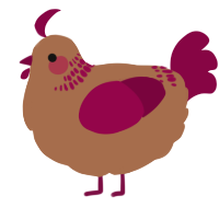 A brown and maroon chicken with a neck-band pattern