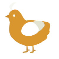 A orange and white chicken