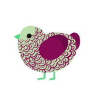 Gem, a gluppy and wine chicken with a double-lace pattern