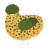 A honey and olive chicken with a speckle pattern