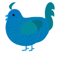 A sapphire and sea chicken with a lace pattern